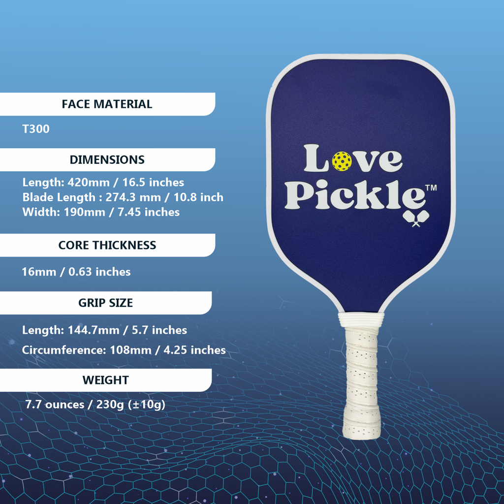 Love Pickle Adult Pickleball Paddle Dimensions