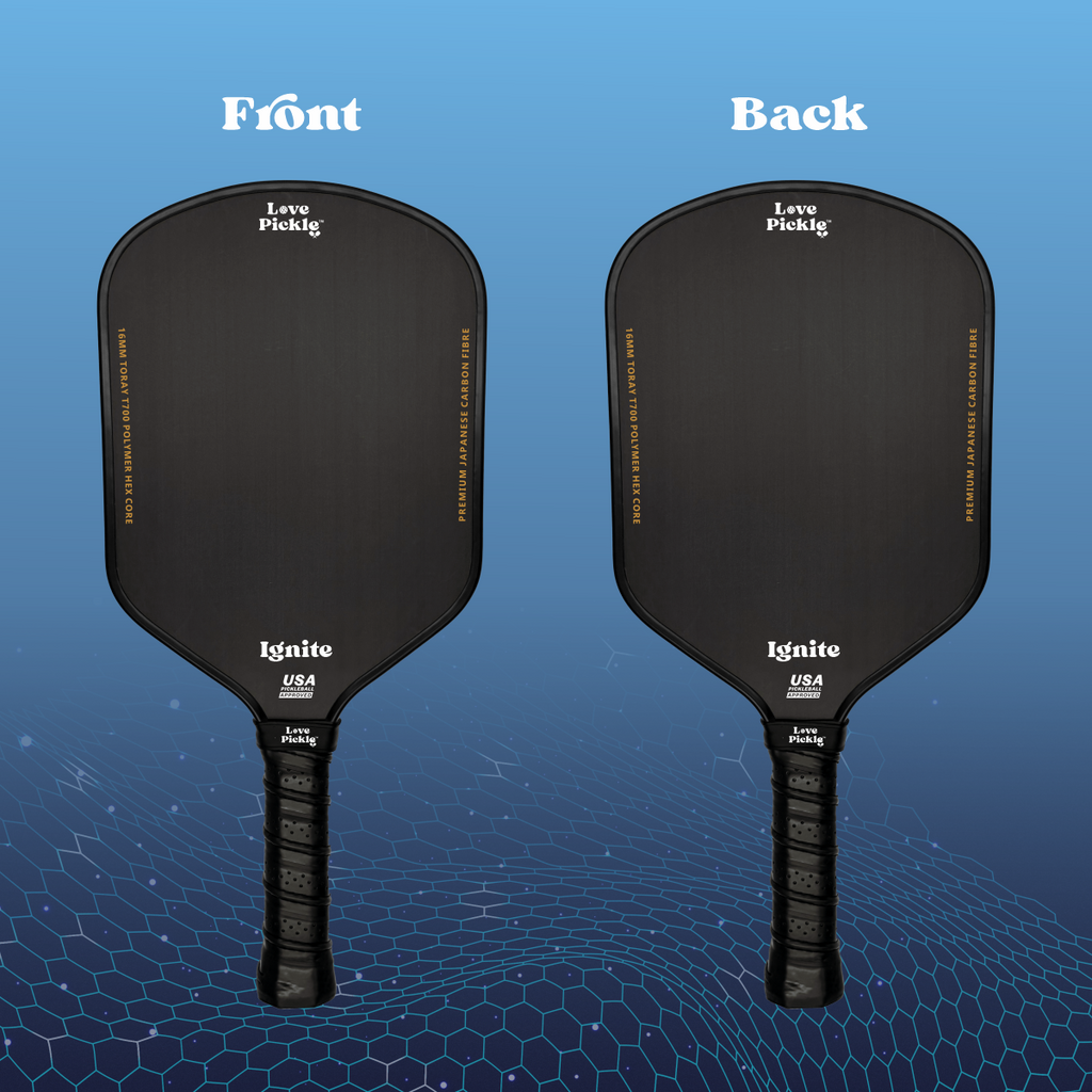 Love Pickle Ignite, The Ultimate Entry-level Pickleball Paddle Set of 2 front and back view